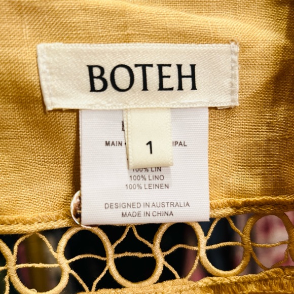 Boteh Linen Yellow Crop Top - Picture 4 of 8